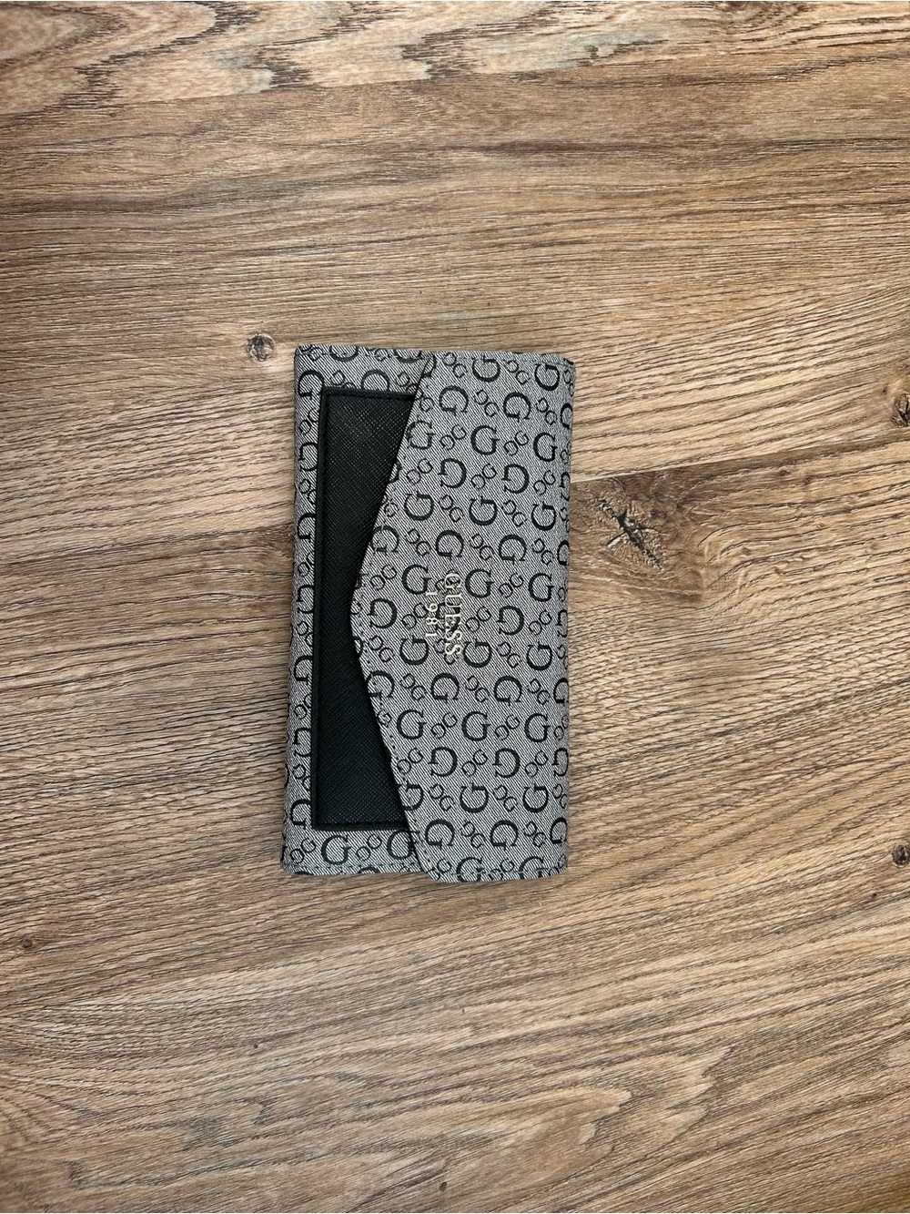 Guess Gray and Black Signature Wallet